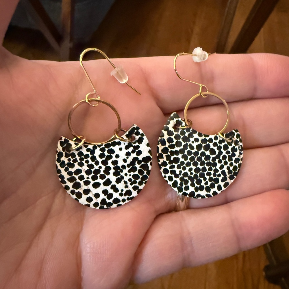 Leopard Print Gold Hoop Earrings